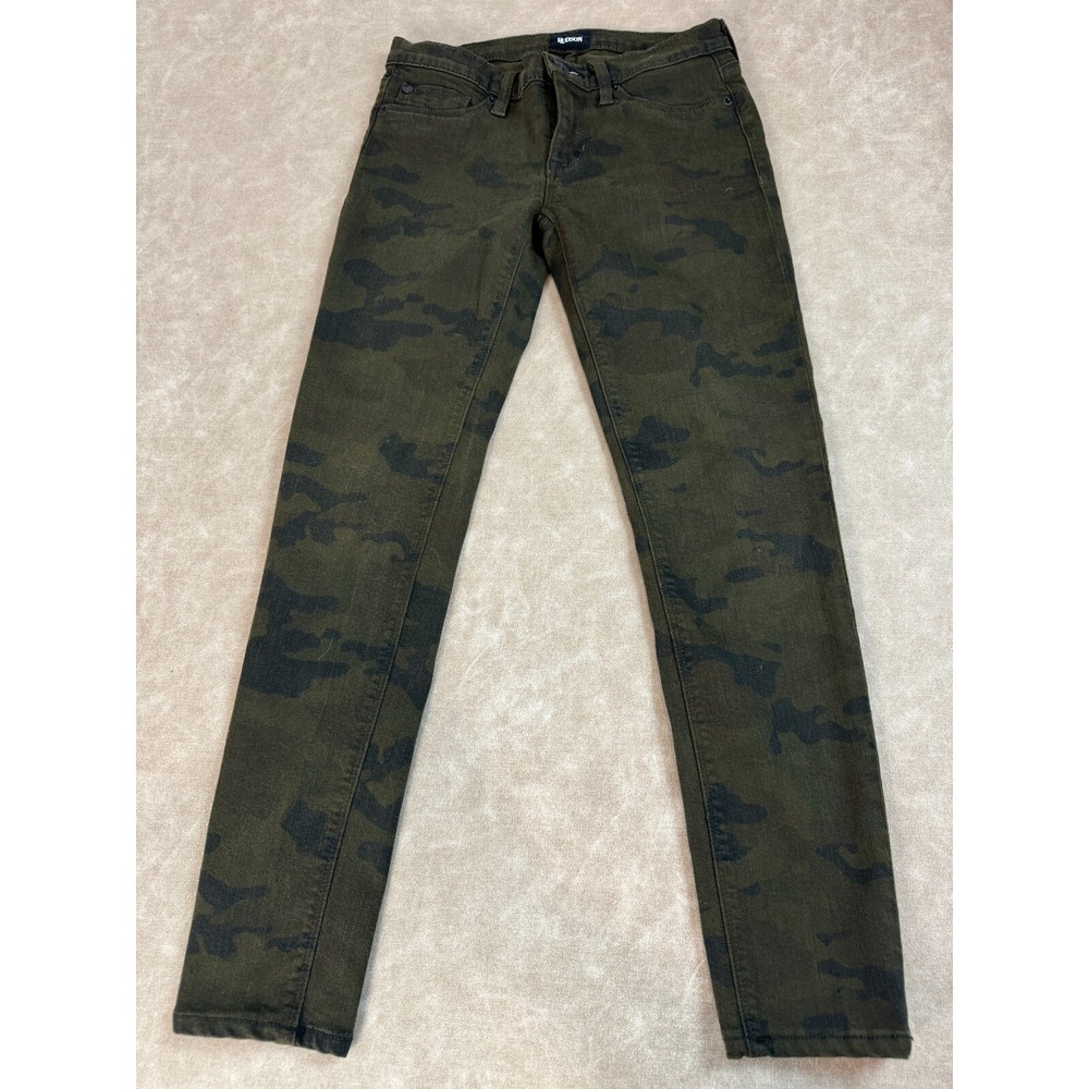 Hudson Women Low Rise Viscose Blend Pockets Camo USA Made Brown Trouser Pants 26